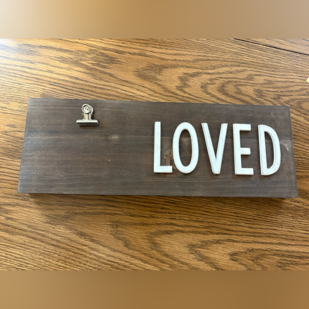 Kirklands Brown and White 'Loved' Wall Art